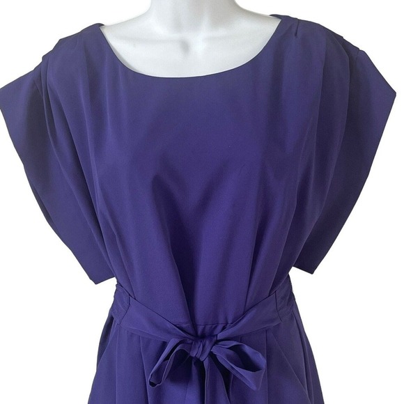 Eliza J Women’s Size 12 Sheath Dress Lined Pockets Tie Waist Purple Cocktail - Picture 5 of 11